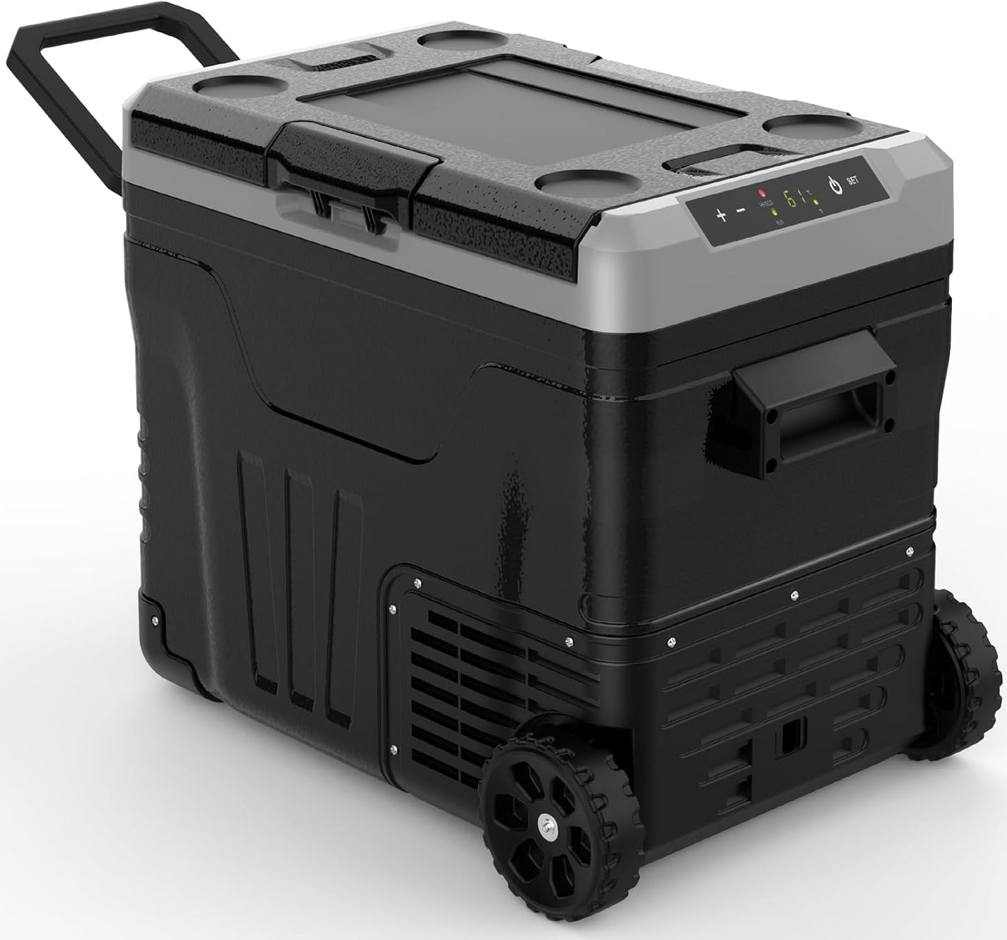 53 Quart (50L) Electric Cooler, 12 Volt Car Refrigerator, Portable Cooler with Wheels
