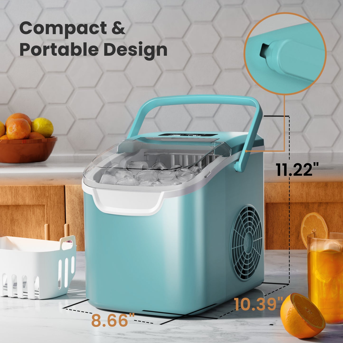 Crzoe Ice Makers Countertop with Handle 58012RIM1