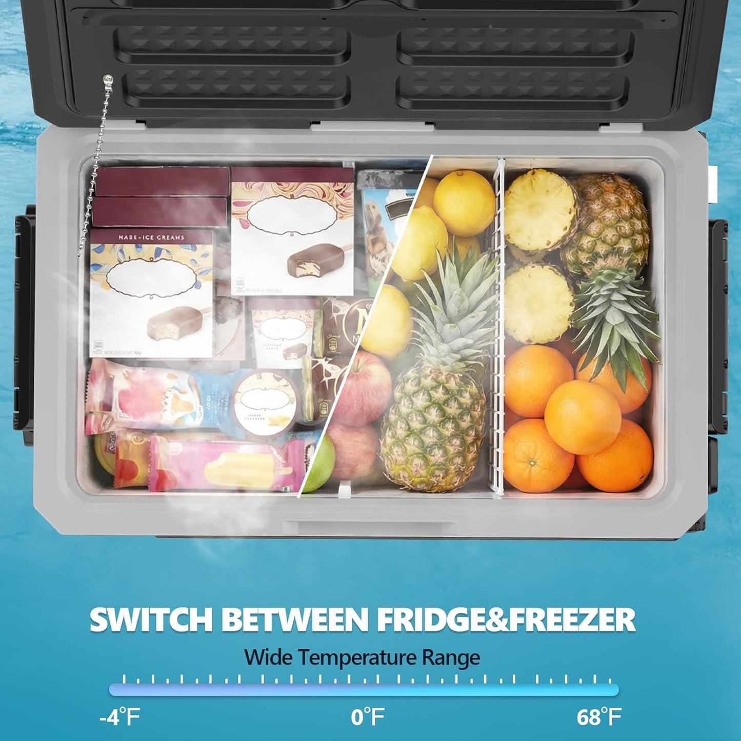 12 Volt Car Refrigerator, 68 Quart (64L) Electric Cooler ZBD-65