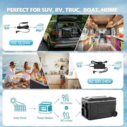 12 Volt Car Refrigerator, 68 Quart (64L) Electric Cooler ZBD-65