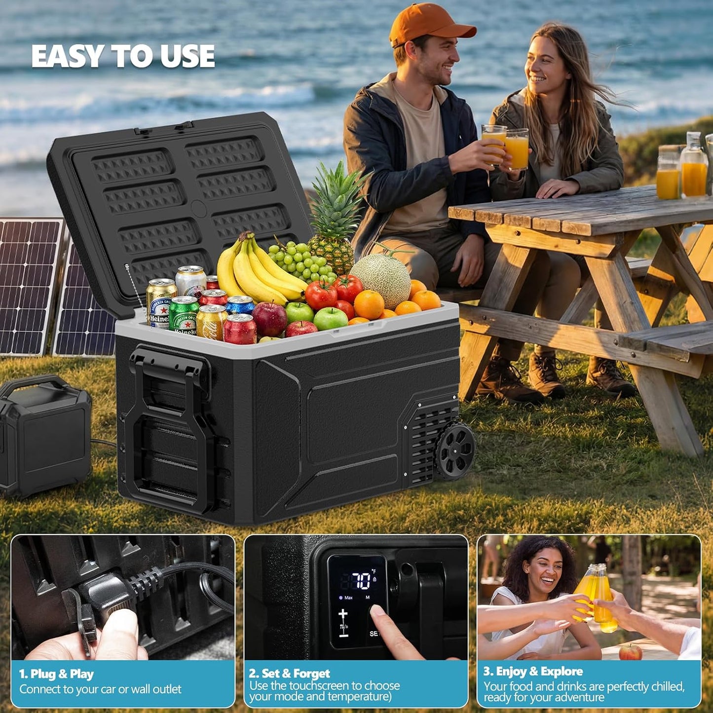 12 Volt Car Refrigerator, 68 Quart (64L) Electric Cooler ZBD-65