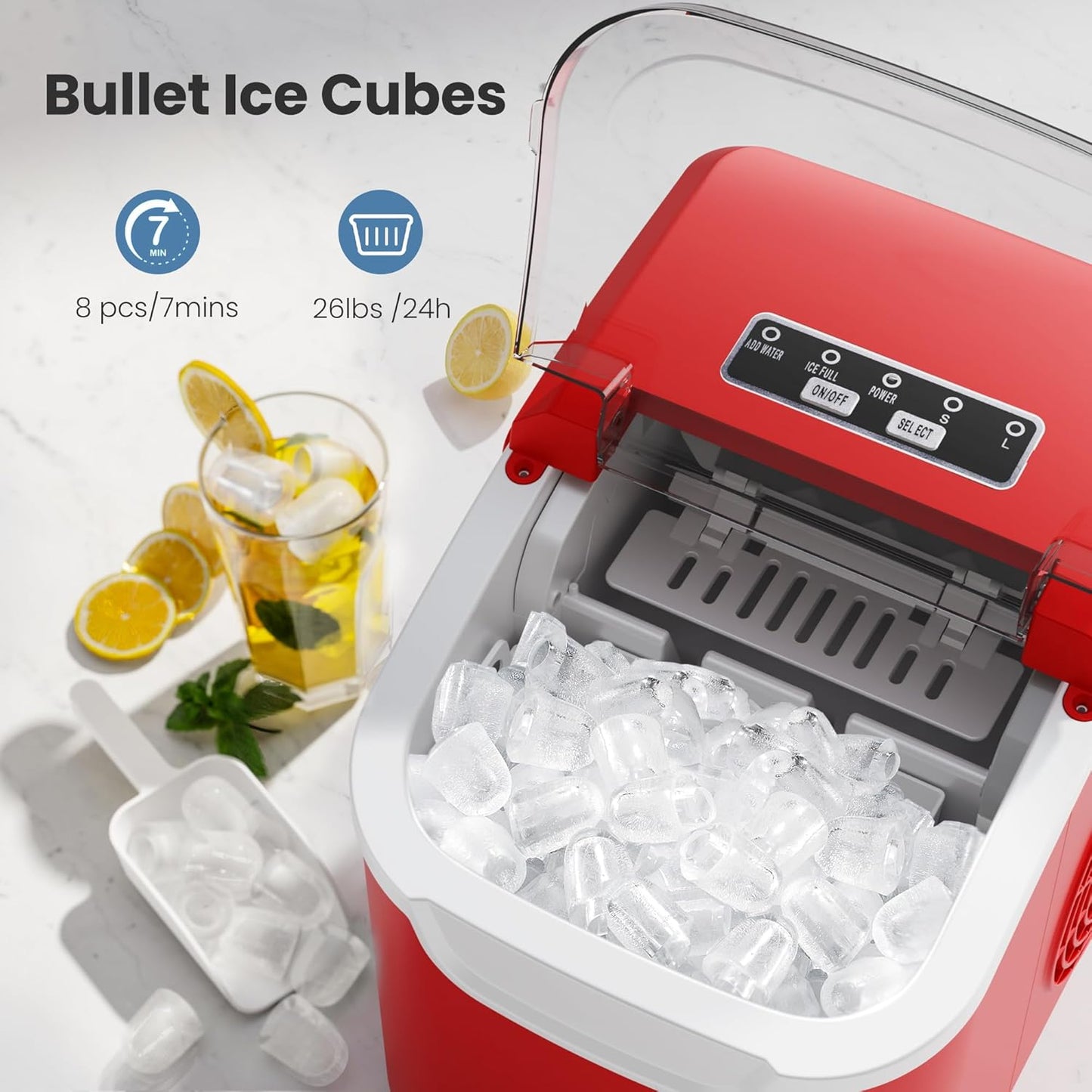Crzoe Ice Makers Countertop with Handle 58012RIM1