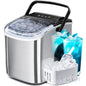 Portable Ice Maker Machine with Handle, 26lbs/24Hrs, 6Mins/9 Ice Cubes, Self-Cleaning with Basket/Scoop Z5812SH
