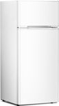 Compact Refrigerator,4.5 Cu.Ft. Mini Separate Freezer Double 2-Door Adjustable Removable Shelves for Apartment/Dorm/Office,WHITE