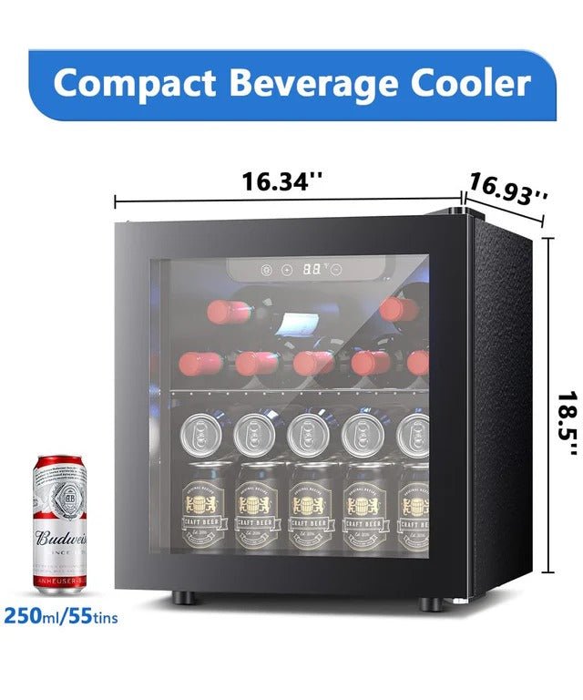 12 Bottle/48 Can Beverage Refrigerator Cooler-1.3 cu.ft